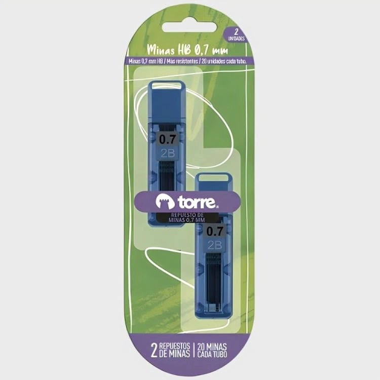 PACK 4 BLISTER 2 REPUESTOS MINAS 0.7 MM 20 UND. – TORRE - 1