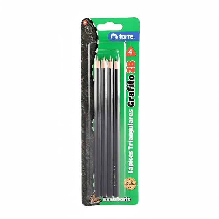 PACK 4 LAPICES GRAFITO TRIANGULAR 2B 4 UND. – TORRE - 2