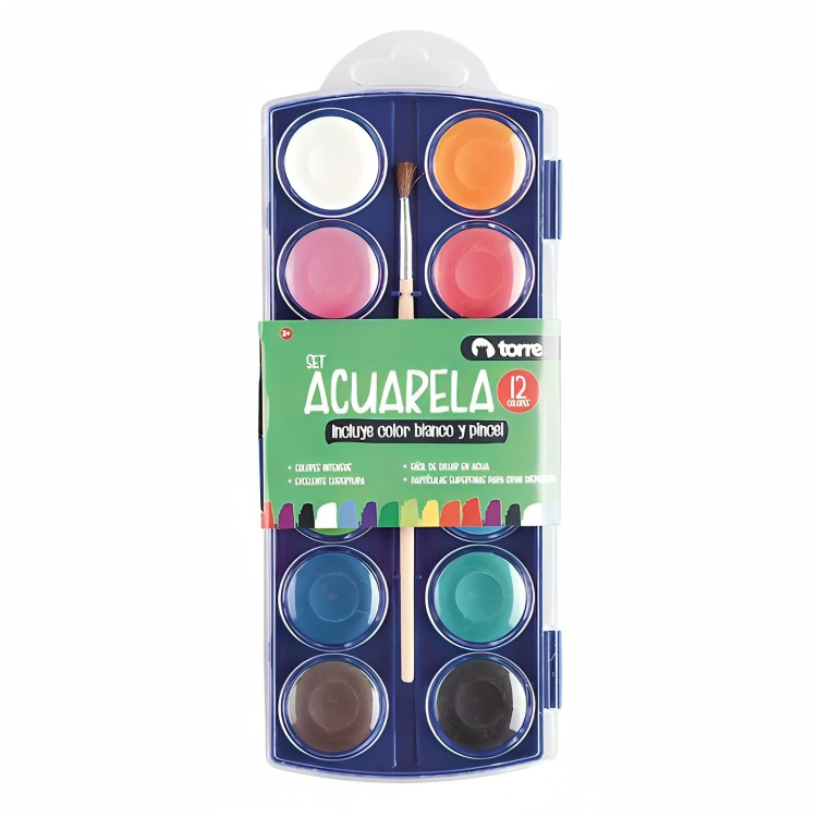 PACK 3 SET ACUARELA 12 COLORES – TORRE - 2