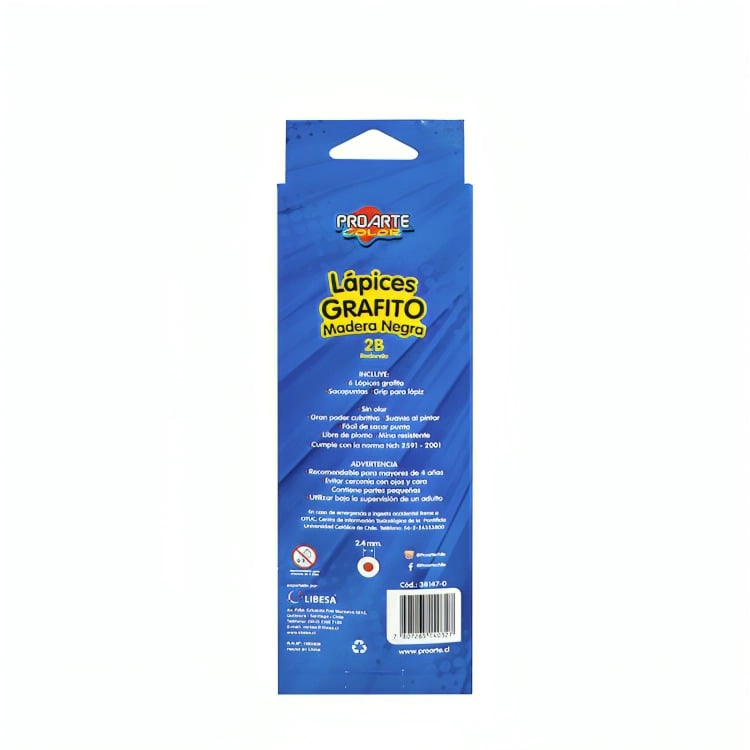 PACK 4 LAPICES GRAFITO REDONDO B N°2 6 UNID. + SACAPUNTAS + GRIPPED - 2