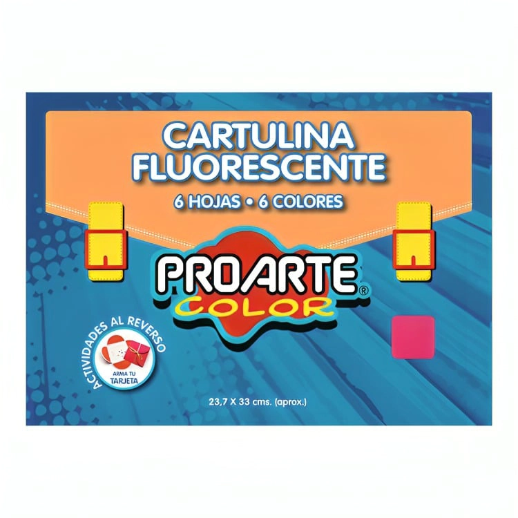 PACK 3 ESTUCHE CARTULINA FLUORESCENTE 6 HOJAS – PROARTE - 3