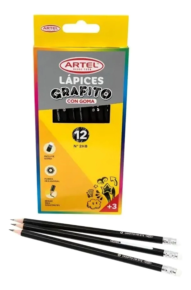 PACK 4 ESTUCHES 12 LAPICES GRAFITO 2HB HEXAGONAL - 1
