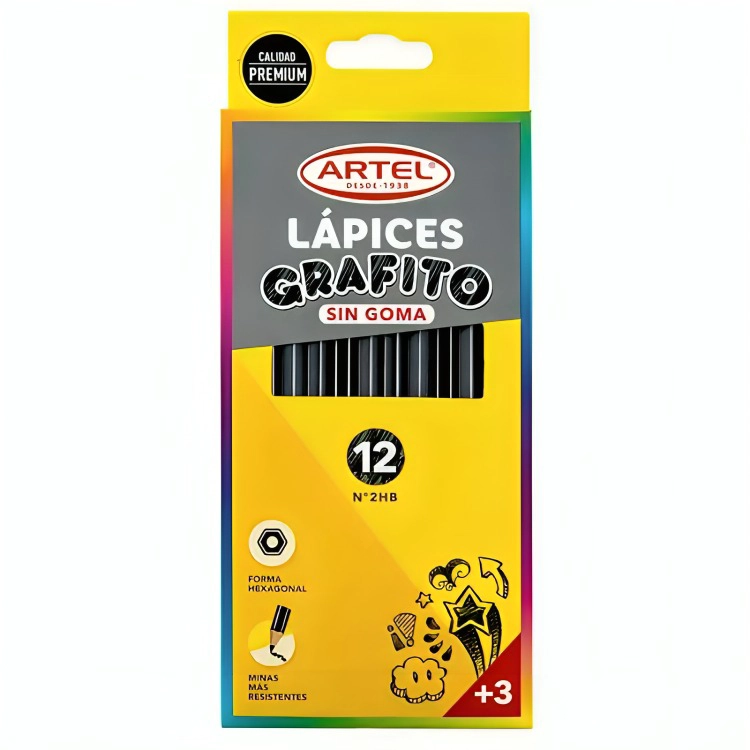 PACK 4 ESTUCHES 12 LAPICES GRAFITO 2HB HEXAGONAL - 2