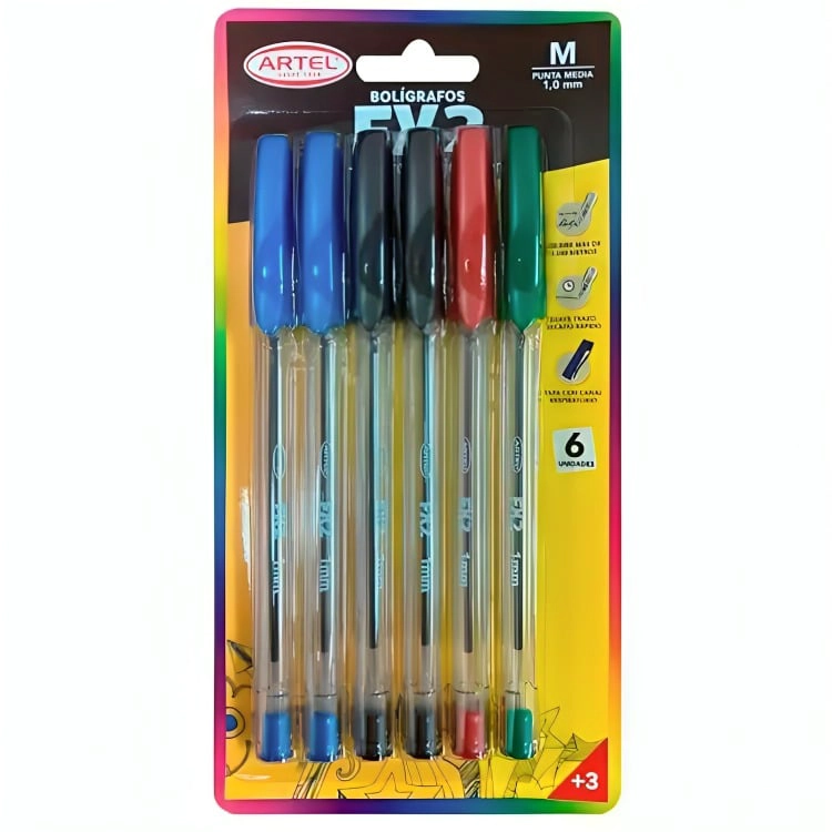 PACK 3 SET 6 BOLIGRAFO FX 1.0MM – ARTEL - 3