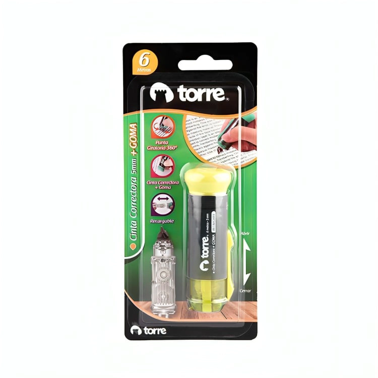 PACK 3 CINTA CORRECTORA + GOMA DE BORRAR – TORRE - 1