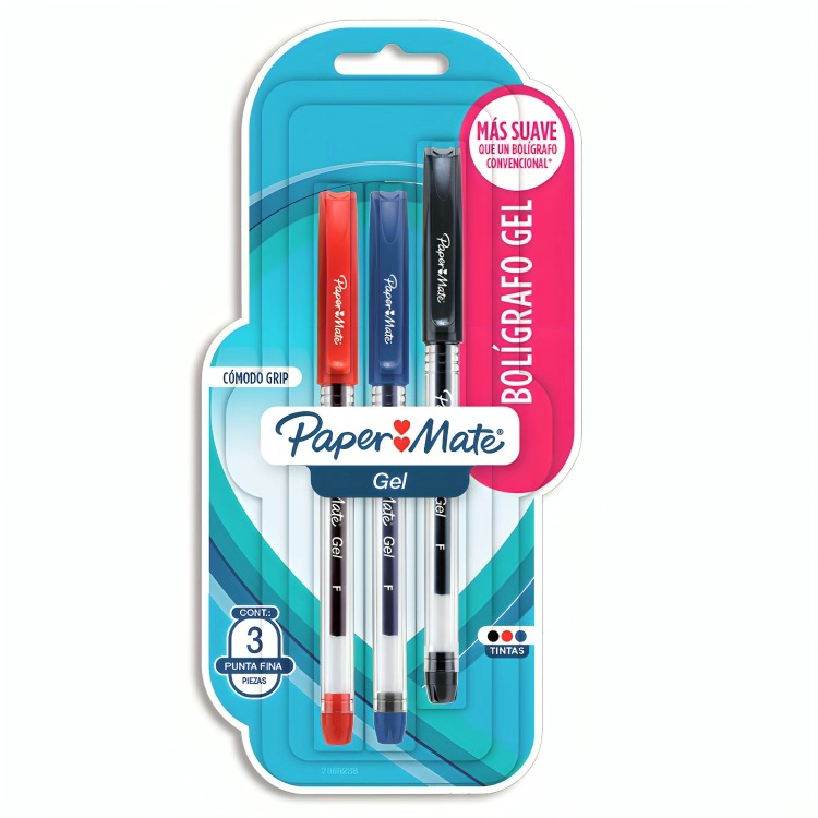 PACK 3 BOLIGRAFO GEL ECONOMICO COLORES BASICOS TJX3 – PAPER MATE - 2