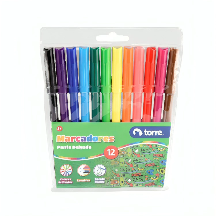 PACK 4 PLUMONES DE DIBUJO 12 COLORES - 1