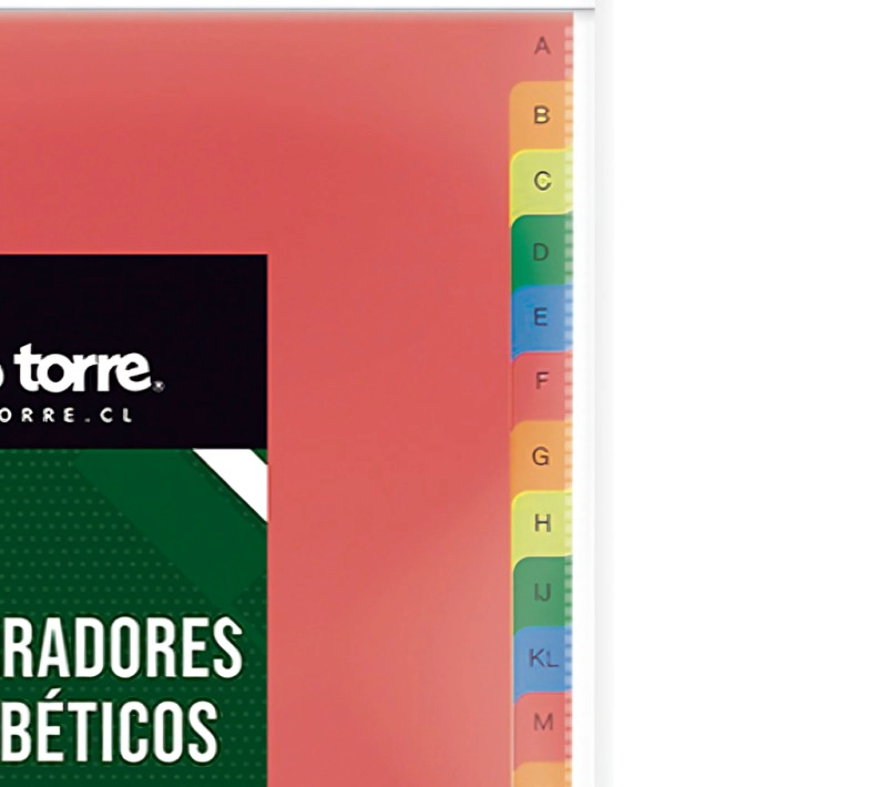 PACK 3 SEPARADOR CARTA CARTULINA A A Z – TORRE - 3