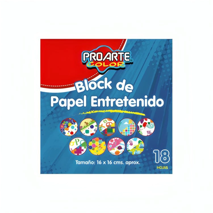 PACK 4 BLOCK PAPEL ENTRETENIDO 16×16 CMS. 18 HOJAS – PROARTE - 1