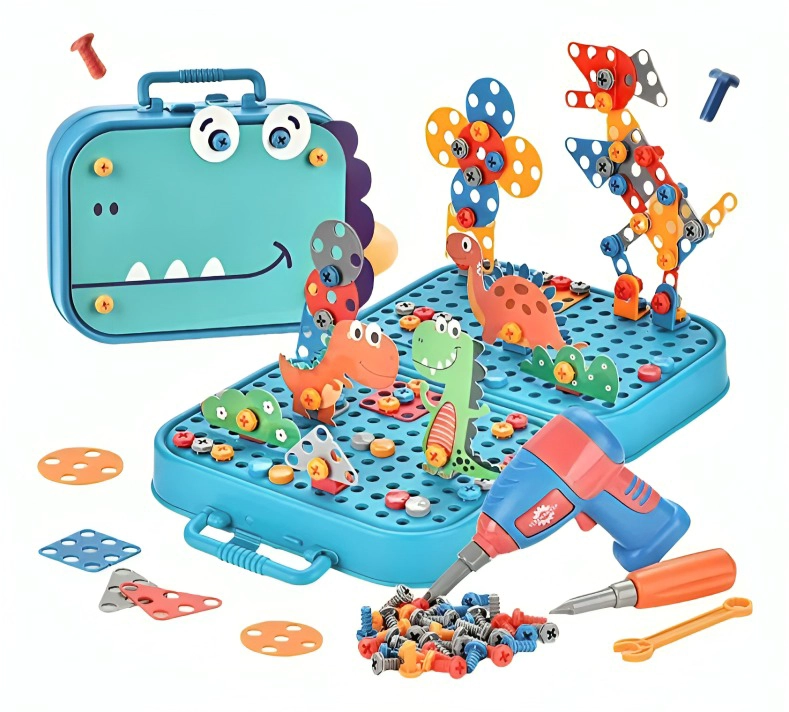 MALETA DE CONSTRUCCION DINOSAURIO 3D CON HERRAMIENTA - 1