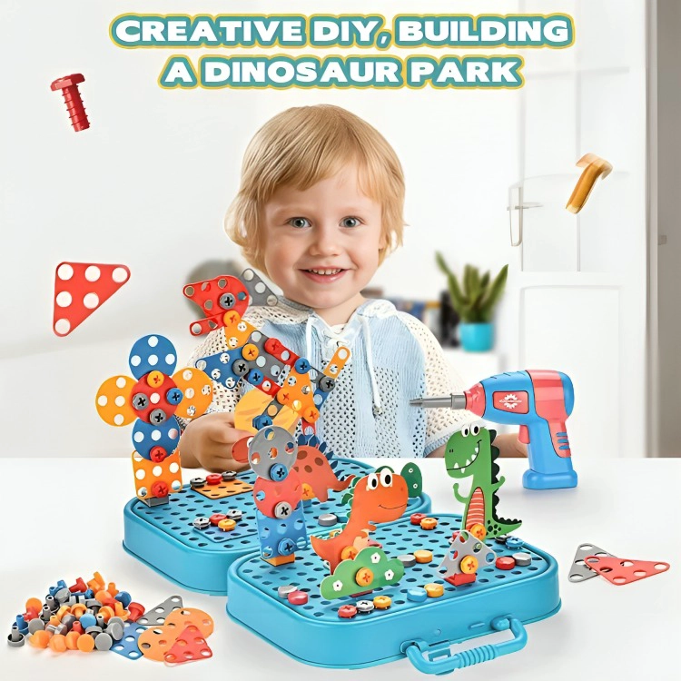 MALETA DE CONSTRUCCION DINOSAURIO 3D CON HERRAMIENTA - 2