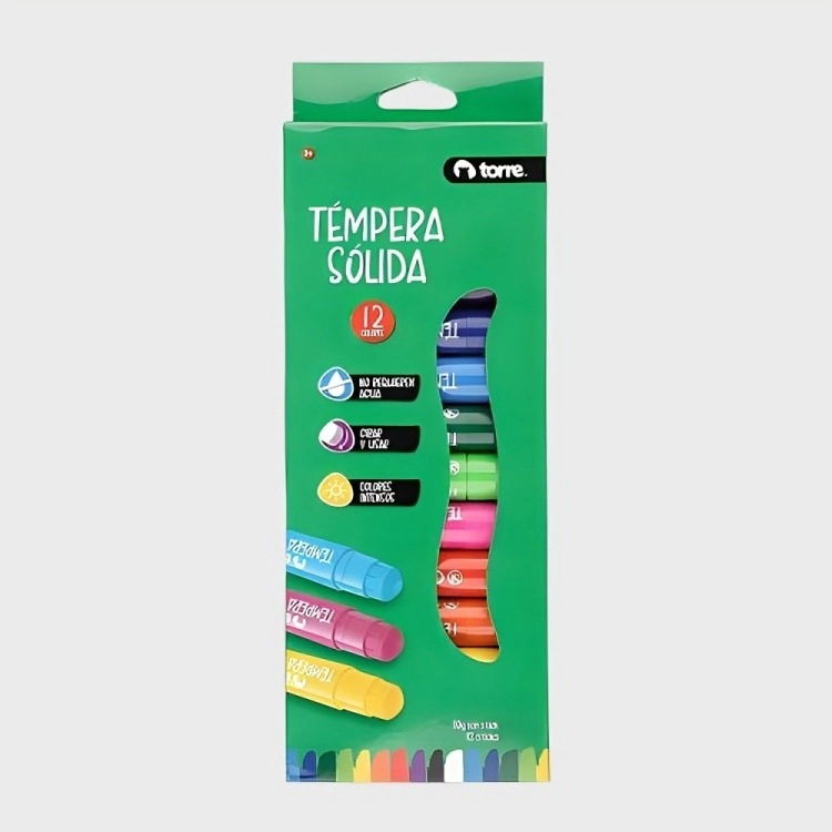 TEMPERAS SOLIDAS 12 COLORES – TORRE - 1