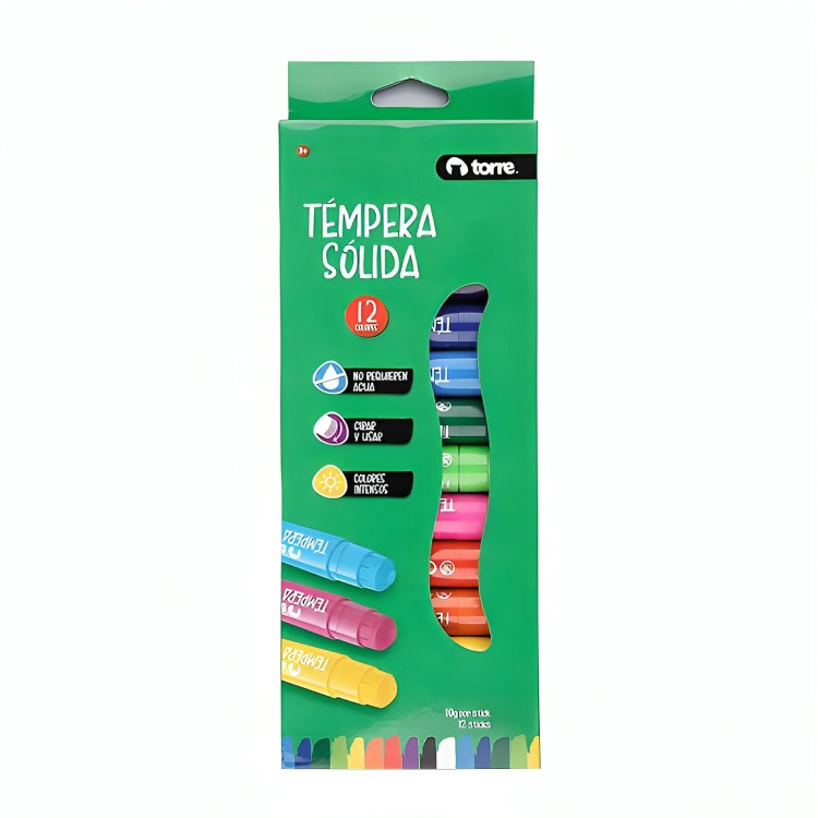 TEMPERAS SOLIDAS 12 COLORES – TORRE - 2