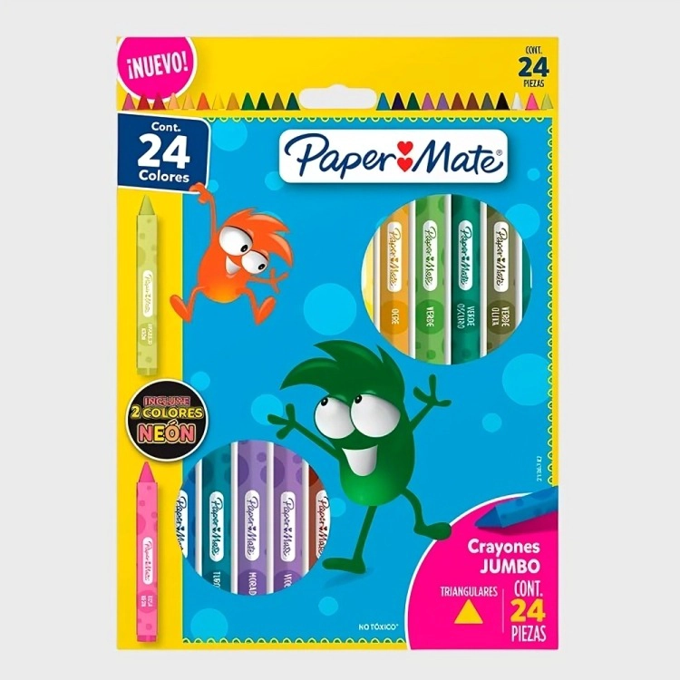 PACK 2 CRAYONES TRIANGULARES JUMBO 24 UNIDADES – PAPER MATE - 2