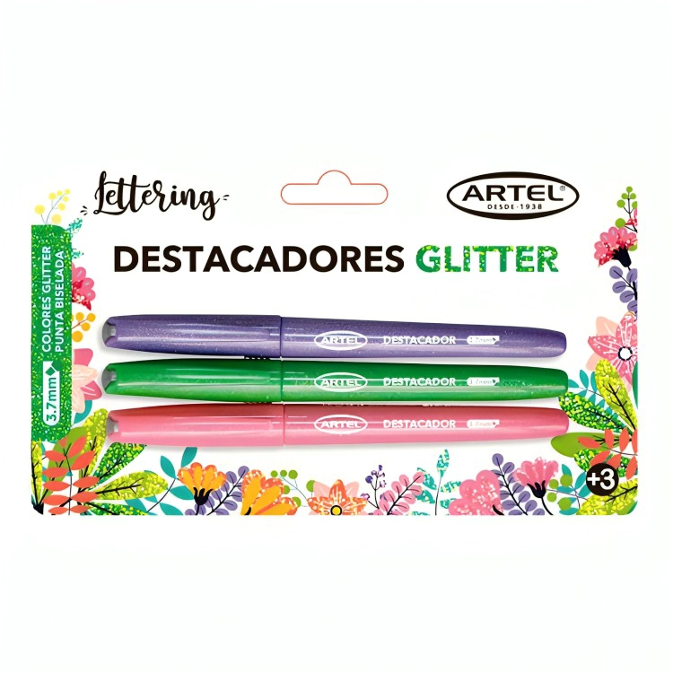 PACK 2 DE SET 3 DESTACADORES GLITTER – ARTEL - 2