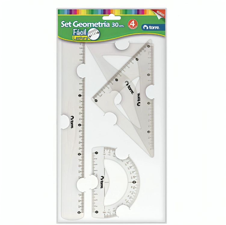 PACK 2  DE SET GEOMETRIA PLASTICO 4 PZAS – TORRE - 2