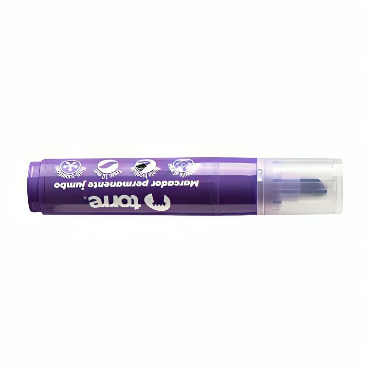 PACK 2 MARCADOR PERMANENTE PUNTA BISELADA 10 MM. / MORADO – TORRE - 2