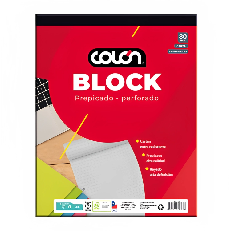 PACK 2 BLOCK CARTA MAT. 7MM. BO-32/80″ – COLON - 1