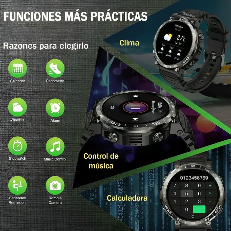 SMARTWATCH DEPORTIVO RELOJ INTELIGENTE S56 HOMBRE BLUETOOTH AGREGAR A FAVORITOS - 1
