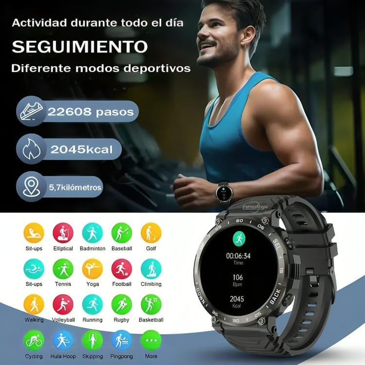 SMARTWATCH DEPORTIVO RELOJ INTELIGENTE S56 HOMBRE BLUETOOTH AGREGAR A FAVORITOS - 3
