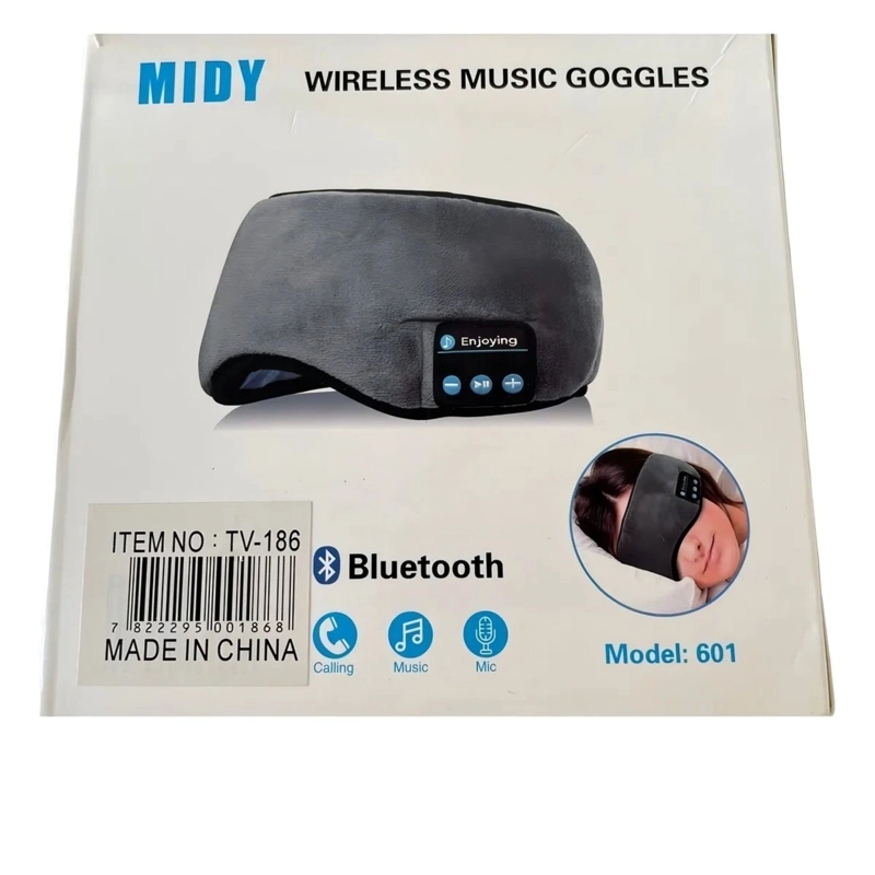 ANTIFAZ MASCARA PARA DORMIR AURICULARES BLUETOOTH 5.0 COLOR GRIS UNICOLOR - 1