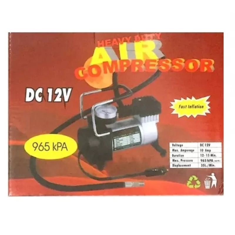 COMPRESOR AUTOMOVIL MOTO 12V 120 PSI 35 L/ MIN. C128 NEGRO - 6