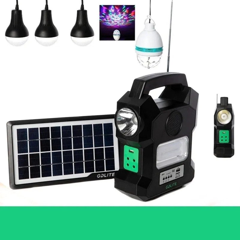 LINTERNA KIT SOLAR PORTATIL CAMPING GDLITE MP3 USB GD-1000A LINTERNA - 2