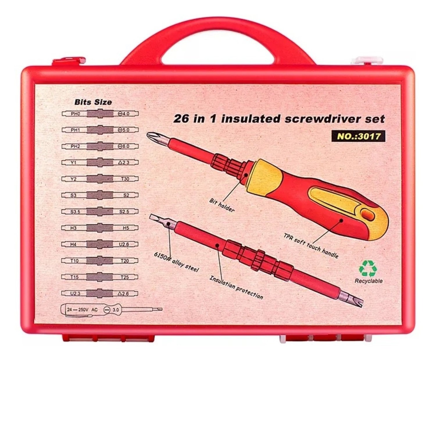 JUEGO DE DESTORNILLADORES 26 EN 1, JUEGO DE ELECTRICISTA, - 6