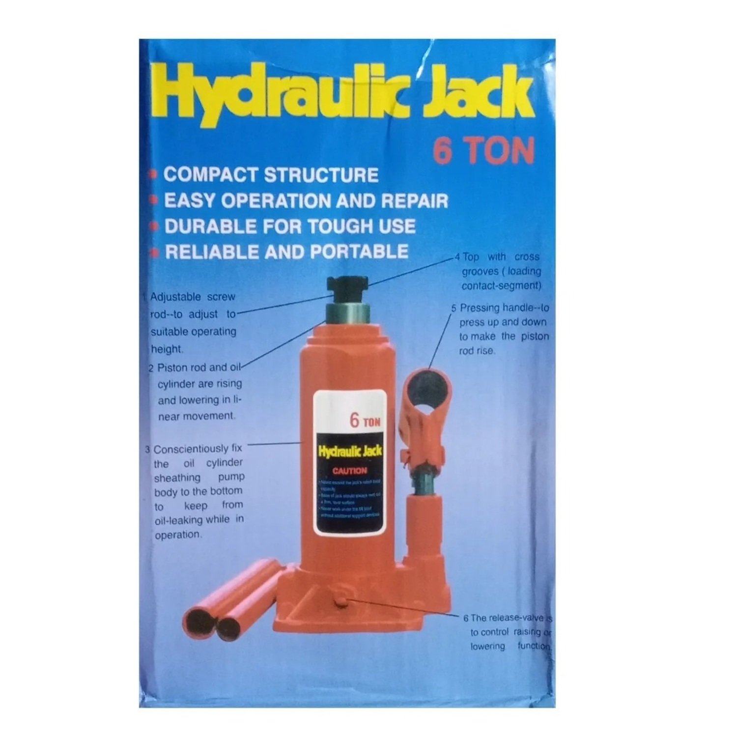 GATO HIDRAULICO DE BOTELLA 6 TONELADAS HYDRAULIC JACK - 3