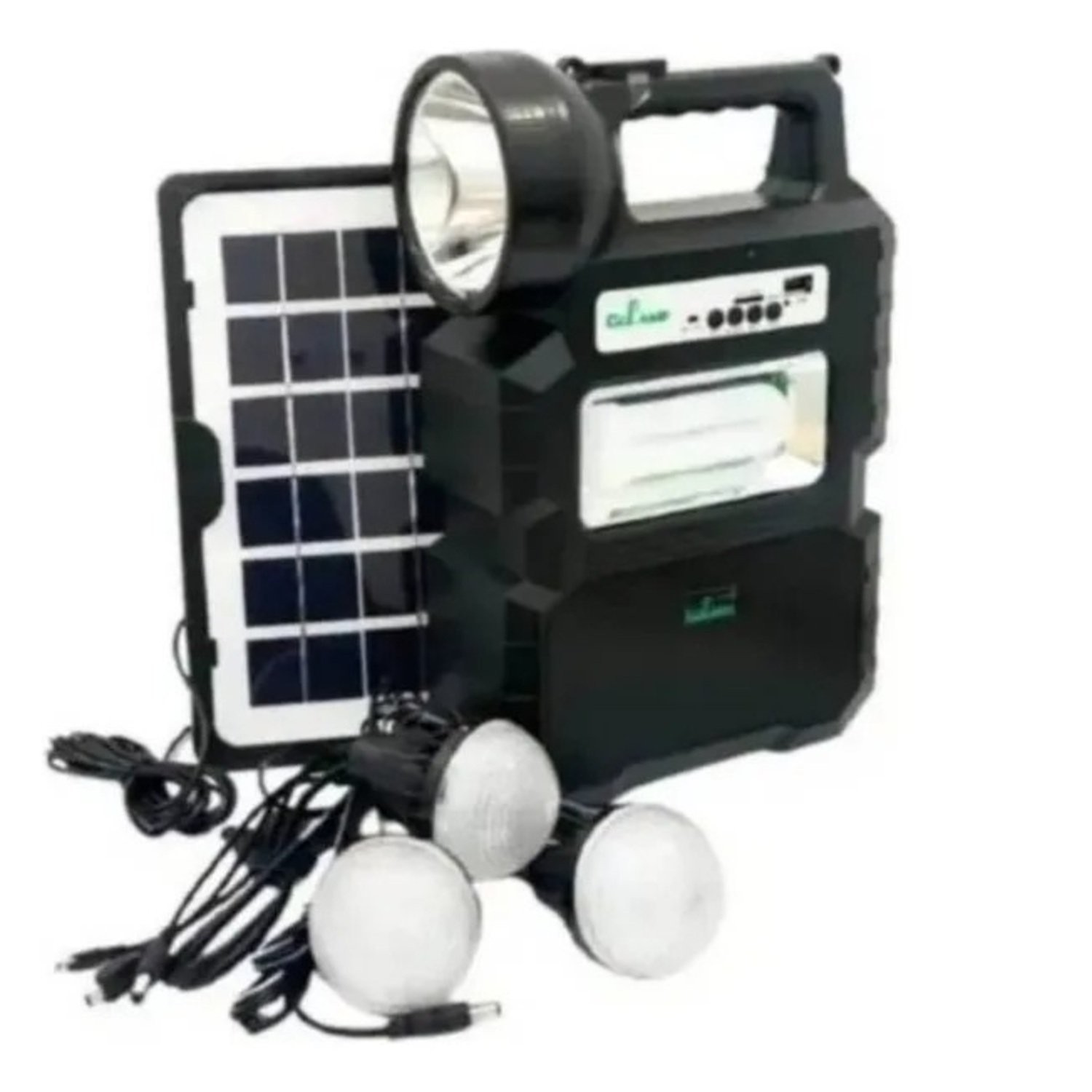 KIT LAMPARA SOLAR DE CAMPING USB + RADIO + BLUETOOTH COLOR NEGRO - 2