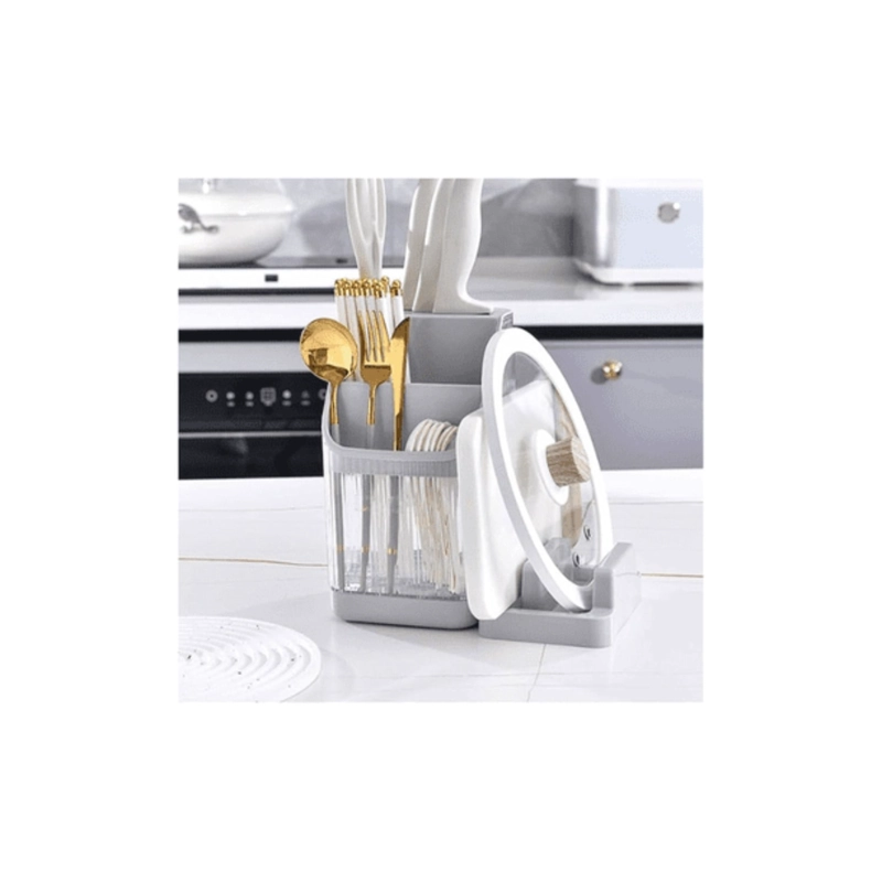 ORGANIZADOR DE UTENSILIOS CON SOPORTE PARA TAPA OLLAS MULTIFUNCIONAL - 1