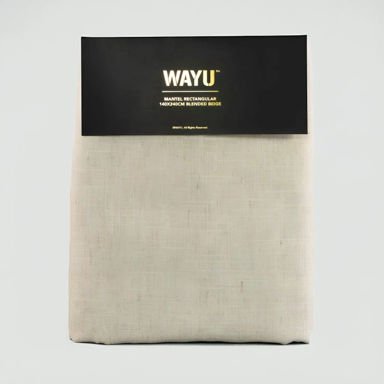 MANTEL RECTANGULAR 140 X 240CM LINO BLENDED BEIGE WAYU - 2