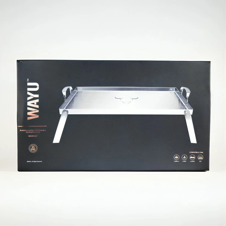 PLANCHA ACERO INOX + SOPORTE ALTURA 48X28X2 WAYU - 3