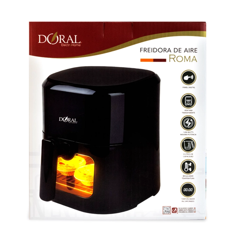 FREIDORA DE AIRE DIGITAL 4 LT ROMA / NEGRA – DORAL - 3