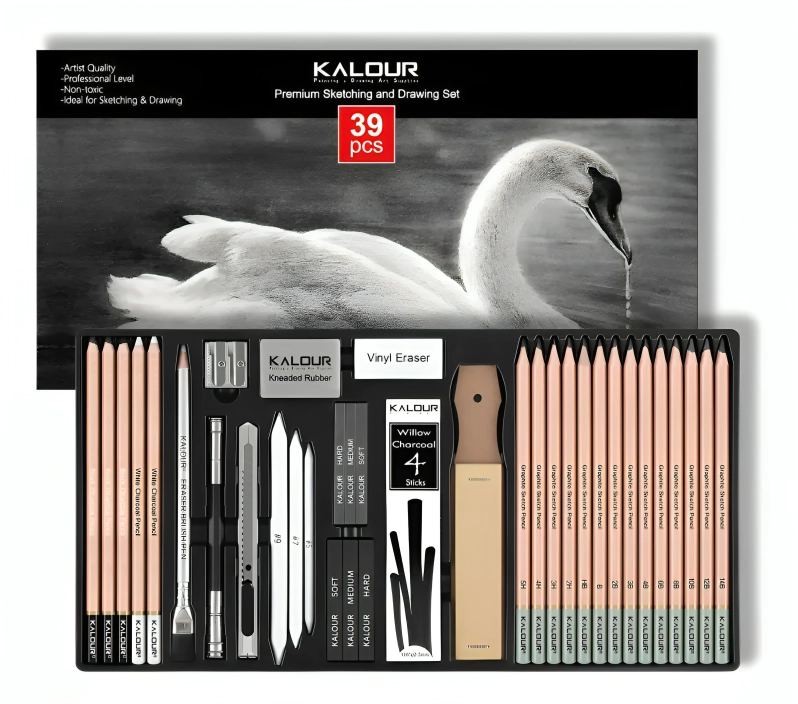 SET DE DIBUJO ARTISTICO DE 39 PIEZAS DIBUJO PROFESIONAL - 1
