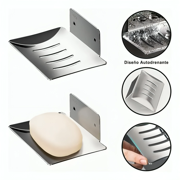 JUEGO SET 9 ACCESORIOS PARA BAÑO ACERO INOXIDABLE - 1