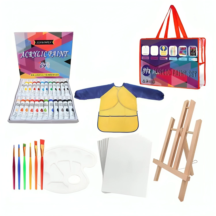 SET DE ARTE 39 PZS PARA NIÑOS KIT PARA PINTAR ATRIL PINTURA - 2