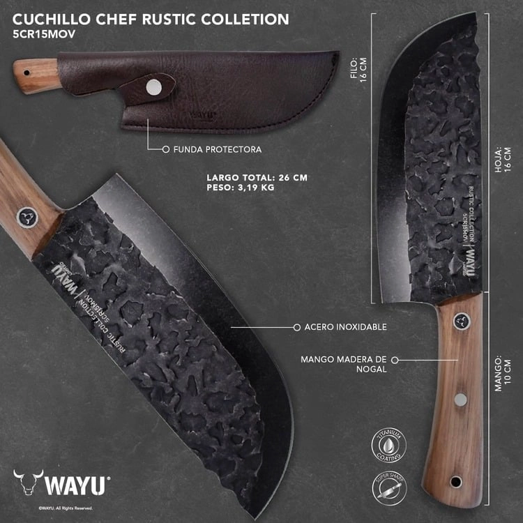 CHEF KNIFE RUSTIC COLLECTION WAYU - 3