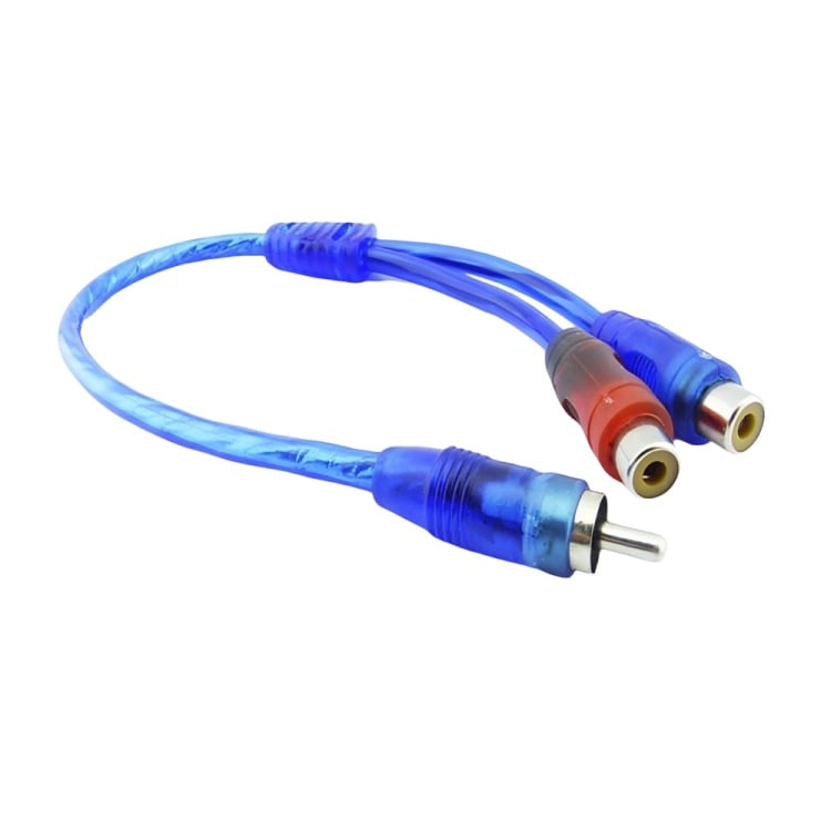 CABLE ADAPTADOR PARA AUDIO  2 RCA AZUL - 1