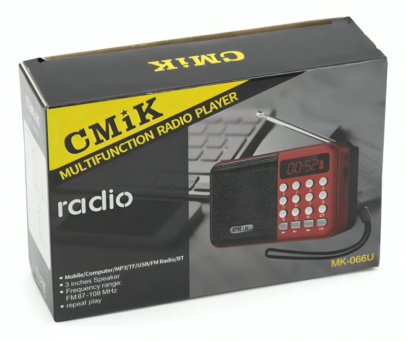 MINI RADIO DIGITAL CMIK BLUETOOTH USB SD PORTATIL MP3 FM - 1