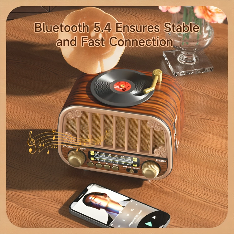 MINI RADIO PORTATIL RETRO VINTAGE ANALOGICO USB MD-1318BT - 1