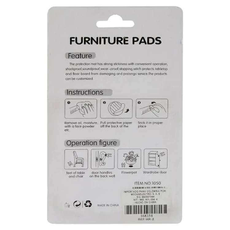 PACK 6 ALMOHADILLAS AUTOADHESIVAS PARA PATAS DE MUEBLES - 1