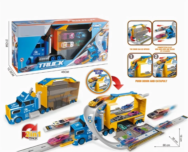 CAMION PORTAAUTOS INFANTIL CON PISTA DE CARRERAS - 2