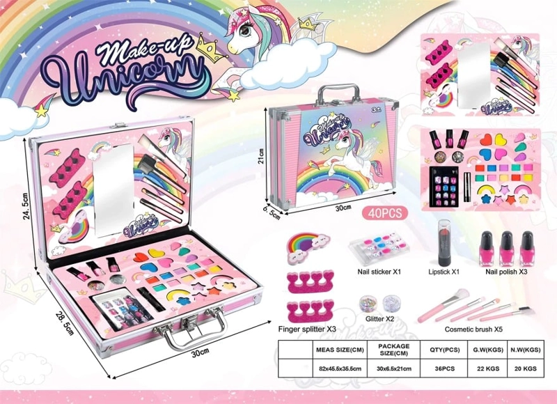 KIT DE MAQUILLAJE INFANTIL DE UNICORNIO EN MALETA - 3