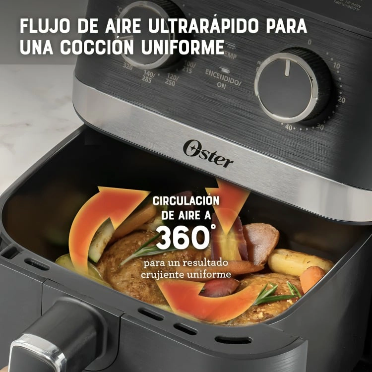 OSTER FREIDORA DE AIRE 4 LITROS OSTER®  CKSTAF401MDF-052 NEGRO