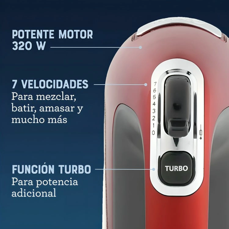 OSTER BATIDORA DE MANO OSTER® 320 W ROJO FPSTHM360R-052