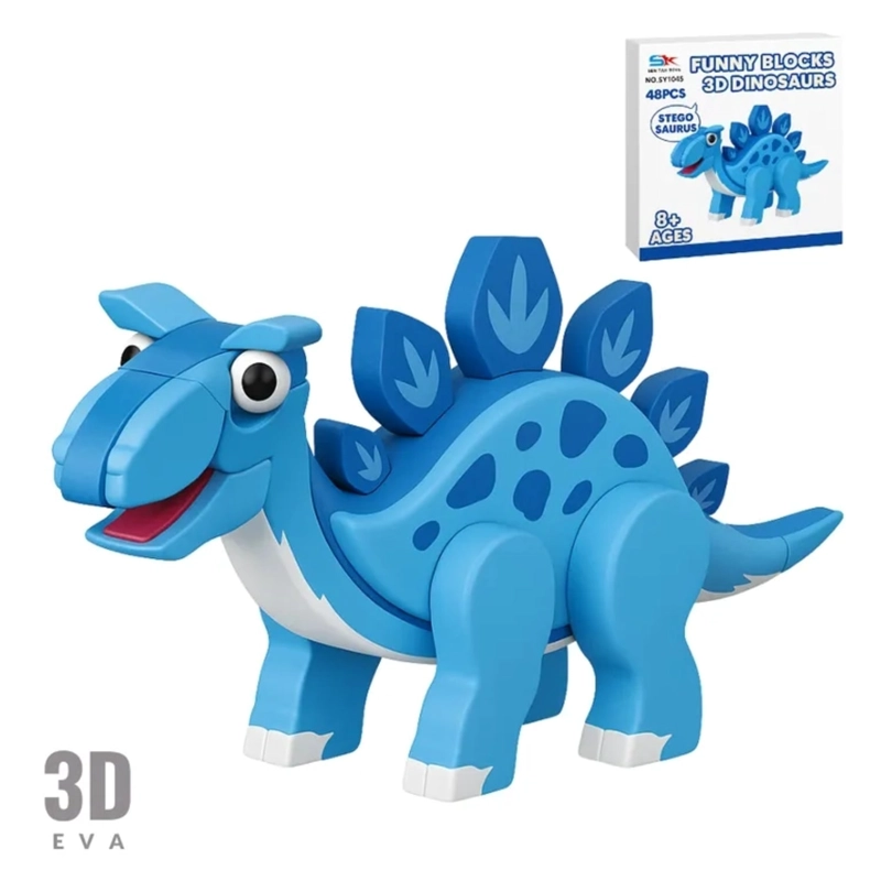 BLOQUES DE CONSTRUCCION DE EVA 3D STEGOSAURUS (48PCS) - 1