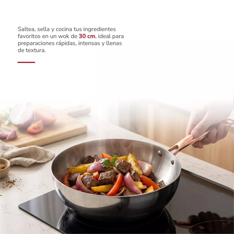 WOK CHEF DE 30 CM TH-MWK30I ACERO INOXIDABLE - 4