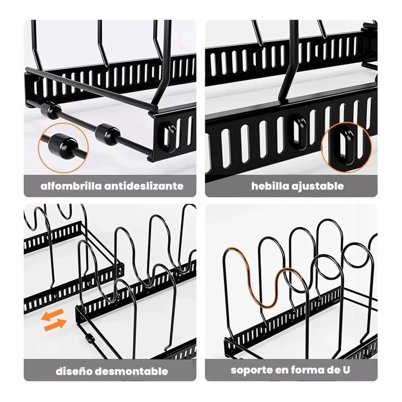 ORGANIZADOR DE SARTENES Y OLLAS CON COMPARTIMENTOS AJUSTABLE - 2