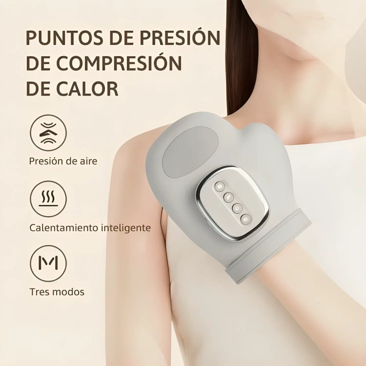 GUANTE MASAJEADOR DE MANOS TERAPE UTICO INALAMBRICO CON CALOR Y COMPRESION - 2